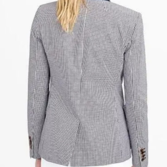 J.Crew Rhodes Blazer in Navy Red MicroGingham Plaid 100% Cotton blazer - Picture 3 of 7